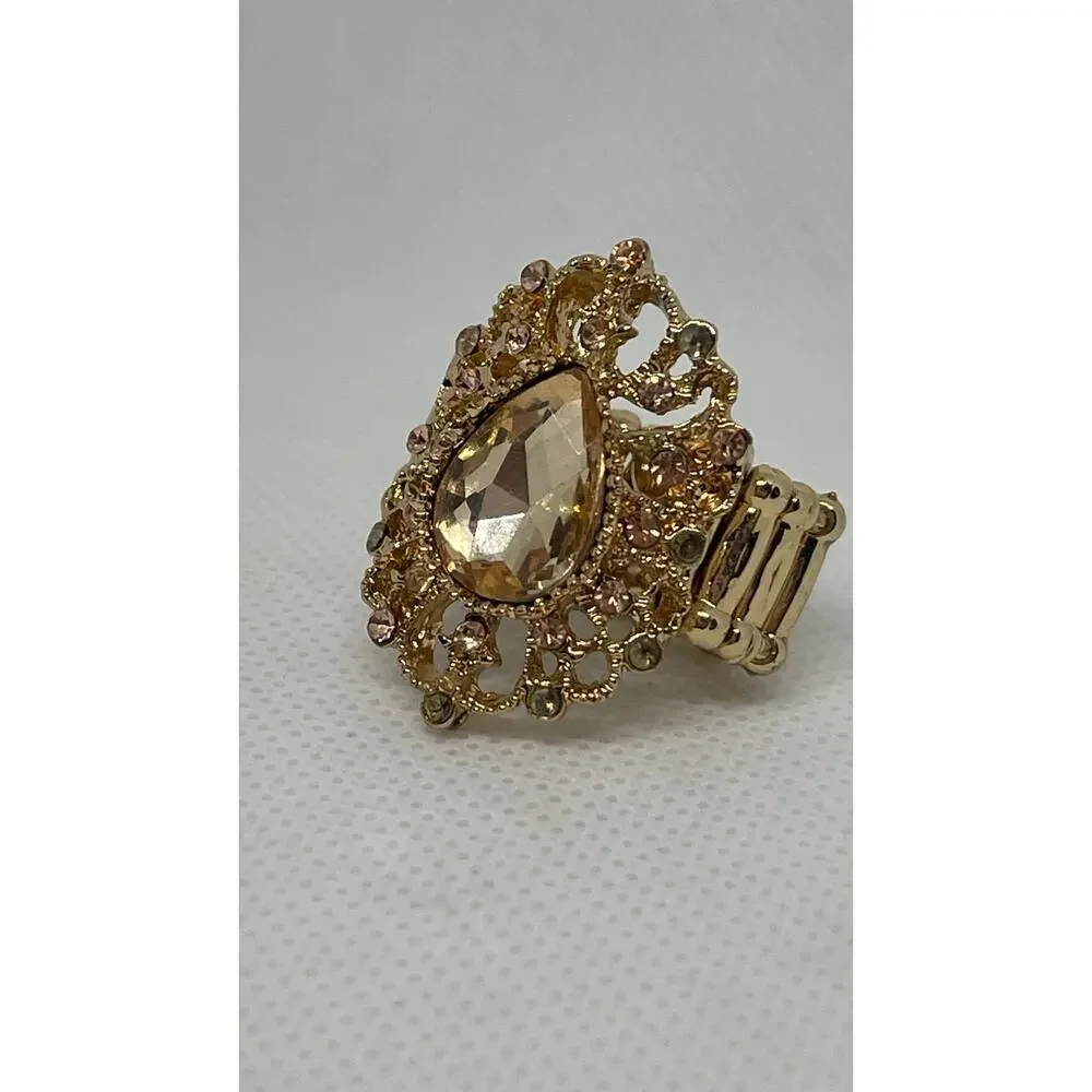 Stretchy Statement Ring Size 7+ | Adjustable Band | 1.25” Tall